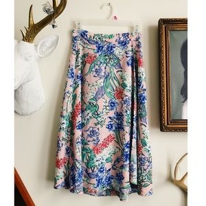 American Apparel floral maxi wrap skirt w/buttons